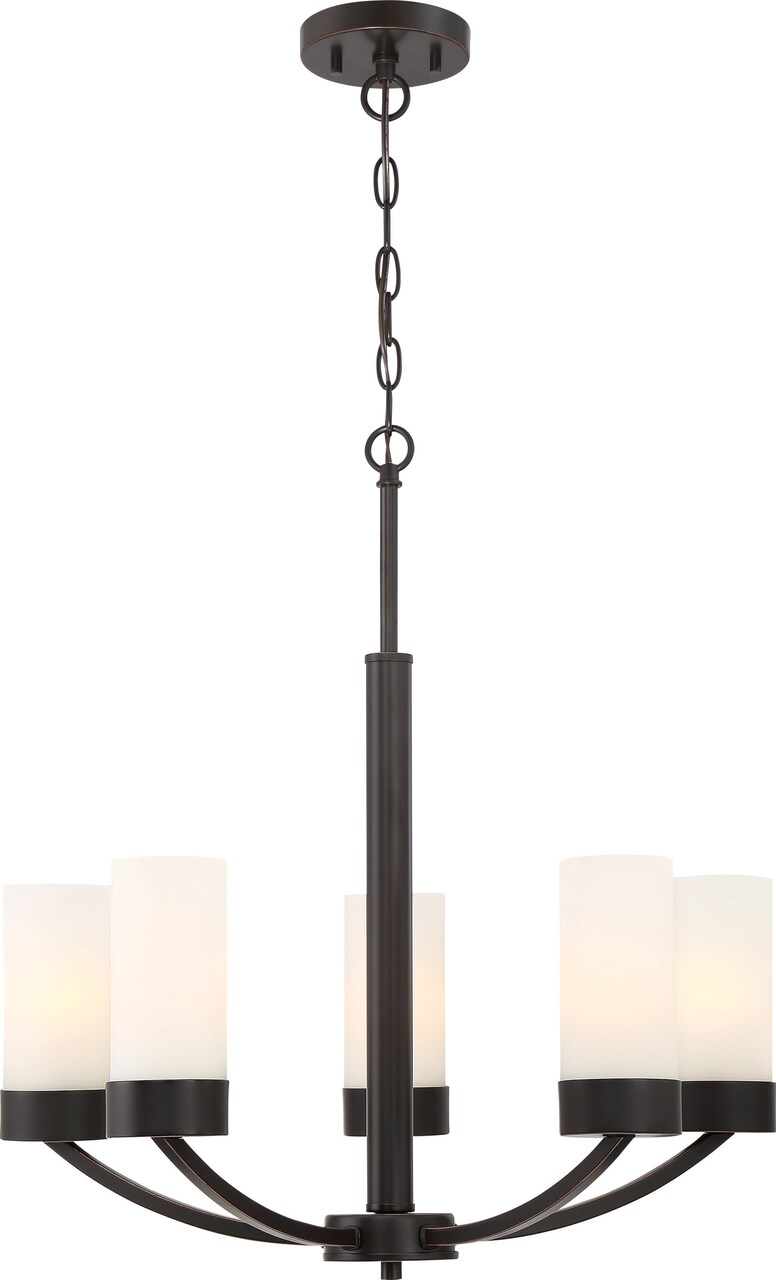 Denver 5-Light Hanging Mounted Chandelier Light Fixture in Mahogany Bronze Finish